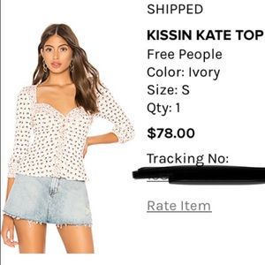Free people floral ‘Kissin Kate Top’ size Small
